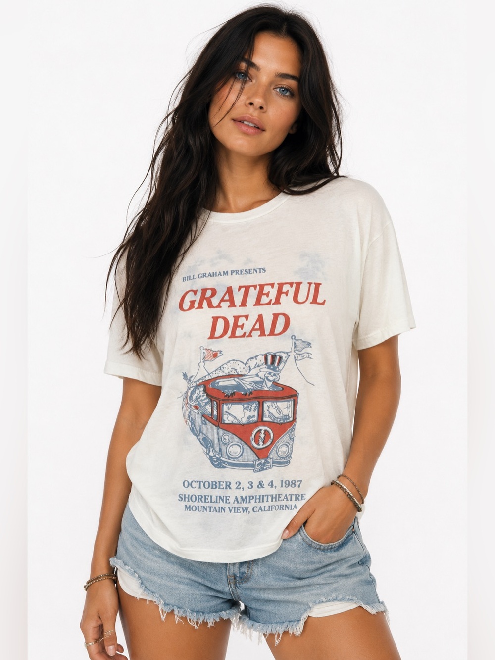 Marine Layer Grateful Dead Bill Graham 1987 Shoreline Amphitheatre Graphic Tee M